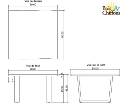 Table basse carrée bois | Acacia Forest