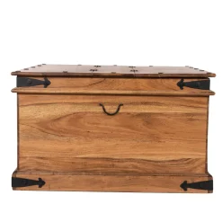 Table basse coffre carrée en acacia massif