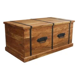Table basse coffre rectangulaire en acacia massif