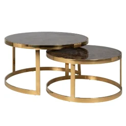 Table basse Conrad set de 2 Conrad faux emperador marbre