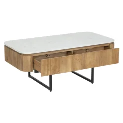 Table basse plateau marbre blanc | Manguier Kfir II