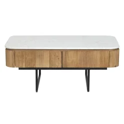 Table basse plateau marbre blanc | Manguier Kfir II