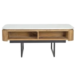 Table basse plateau marbre blanc | Manguier Kfir II