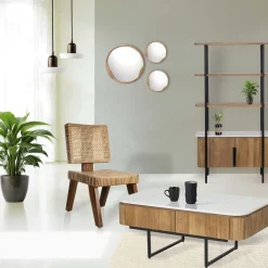 Table basse plateau marbre blanc | Manguier Kfir II