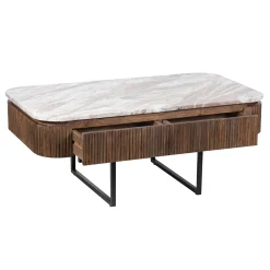 Table basse plateau marbre | Manguier Kfir III
