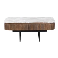 Table basse plateau marbre | Manguier Kfir III