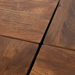 Table basse pyramide bois et métal | Manguier Sirocco