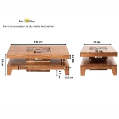 Table basse rectangulaire 140 cm | Acacia Kavish II