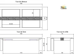 Table basse rectangulaire | Acacia Tatoo