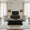 Table basse rectangulaire noir Blok H "Chêne Oakura"