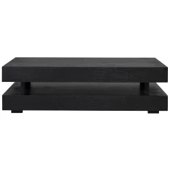 Table basse rectangulaire noir Blok H "Chêne Oakura"