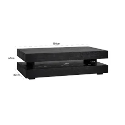 Table basse rectangulaire noir Blok H 