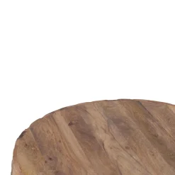 Table basse ronde sculptée | Bois de manguier