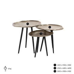 Table basse Volenta Set de 3 champagne or
