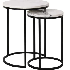 Table d'angle Lexington white set de 2