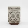 Table d'appoint avec tissu motif floral, plateau marbre | Manara