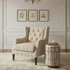 Table d'appoint avec tissu motif mosaique, plateau marbre | Manara