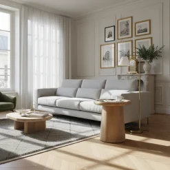 Table d'appoint plateau marbre | Manguier Hurmon