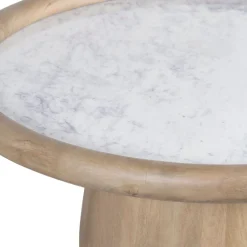 Table d'appoint plateau marbre | Manguier Hurmon