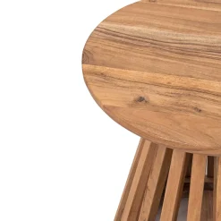 Table d'appoint ronde bois massif | Acacia Kfir