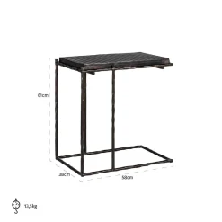 Table de canapé noir vieilli