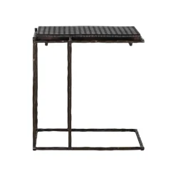 Table de canapé noir vieilli