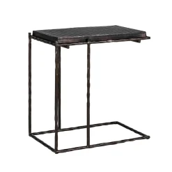 Table de canapé noir vieilli
