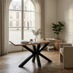 Table de petit dejeuner bois de massif acacia - Bunting