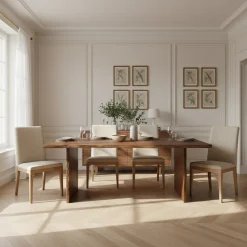 Table de repas a bord naturel | Acacia Sansur