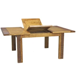 Table de repas carrée allonge bois strié | Acacia Verone