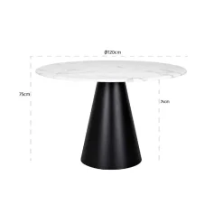 Table de repas Degas 120Ø (blanc)