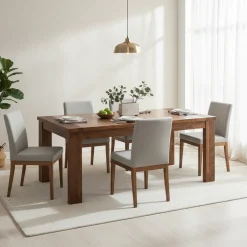 Table de repas rectangulaire bois strié 155 | Acacia Verone