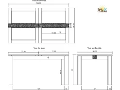 Table de repas rectangulaire 155 cm | Acacia Tatoo