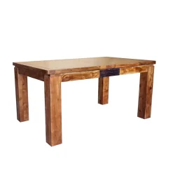 Table rectangulaire en bois sculpté bicolore 200/280 | Acacia Maya