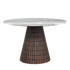 Table ronde 120x120 plateau marbre | Manguier Milan