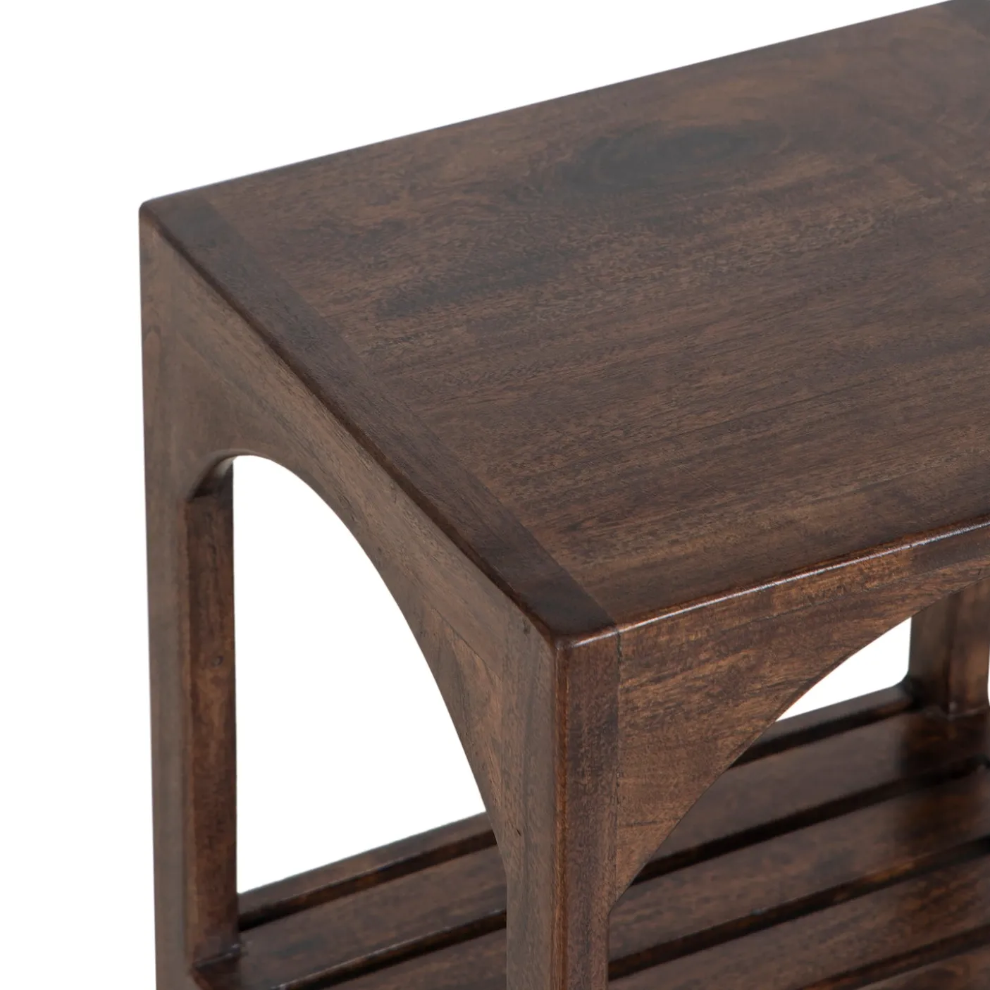 Tabouret avec etagere a lattes | Acacia Hiputa