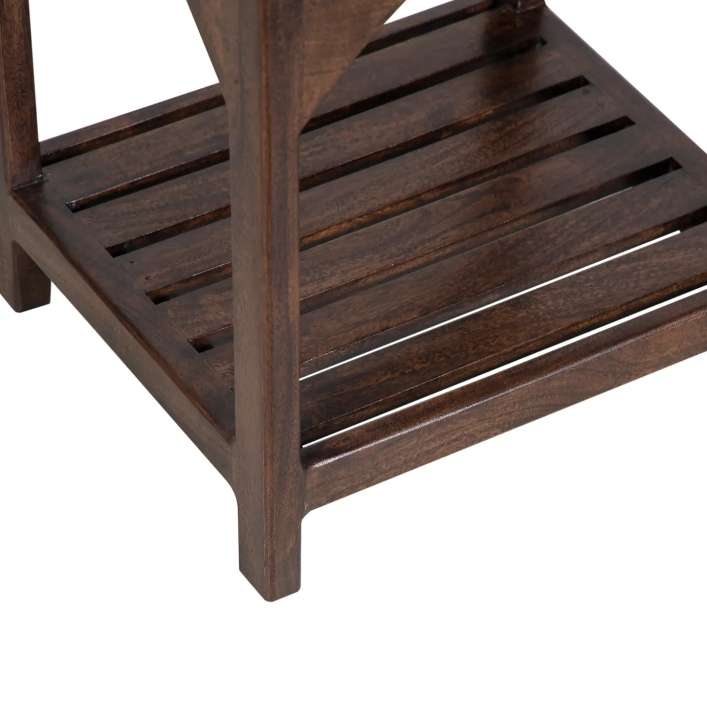 Tabouret avec etagere a lattes | Acacia Hiputa