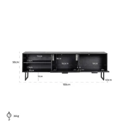 TV-dressoir Blax 2-kleppen 1-plank (noir)