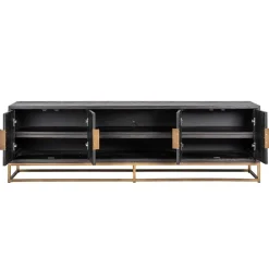 TV-dressoir noirbone laiton 4-deuren 200 (noir rustic)