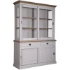 Vitrine 2x2 portes 2 tiroirs "Chêne et Pin Charme"