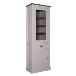 Vitrine 2x1 porte 1 tiroir - tourne à gauche "Chêne et Pin Chic"