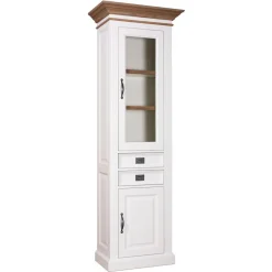 Vitrine 2x1 porte 2 tiroirs - tourne à droite "Chêne et Pin Romance"