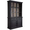 Vitrine 2x2 portes 2 tiroirs "Pin et Métal Provence"