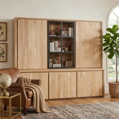 Vitrine 3x3 Portes bois massif en manguier – Scandinaves